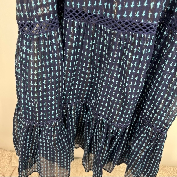 Free People Midnight Dance Print Spaghetti Strap Blue Sleeveless Maxi Dress - Picture 6 of 15